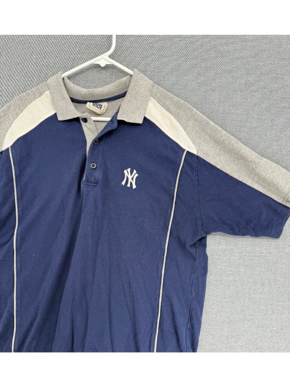 Vtg Lee Sport New York Yankees Polo Shirt Mens L Embroidered Y2K